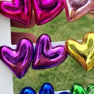 Colorful Heart-Shaped Party Balloons